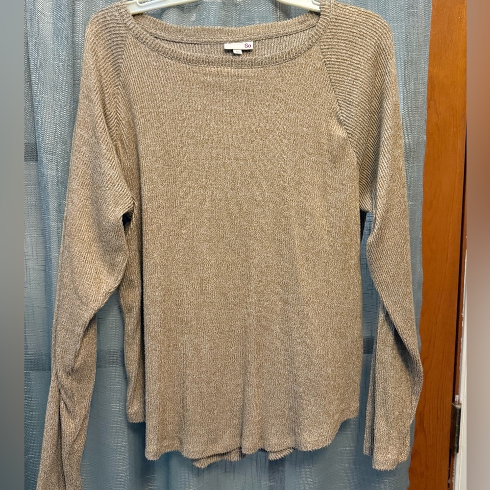 SO Tan Knit Sweater- lightweight